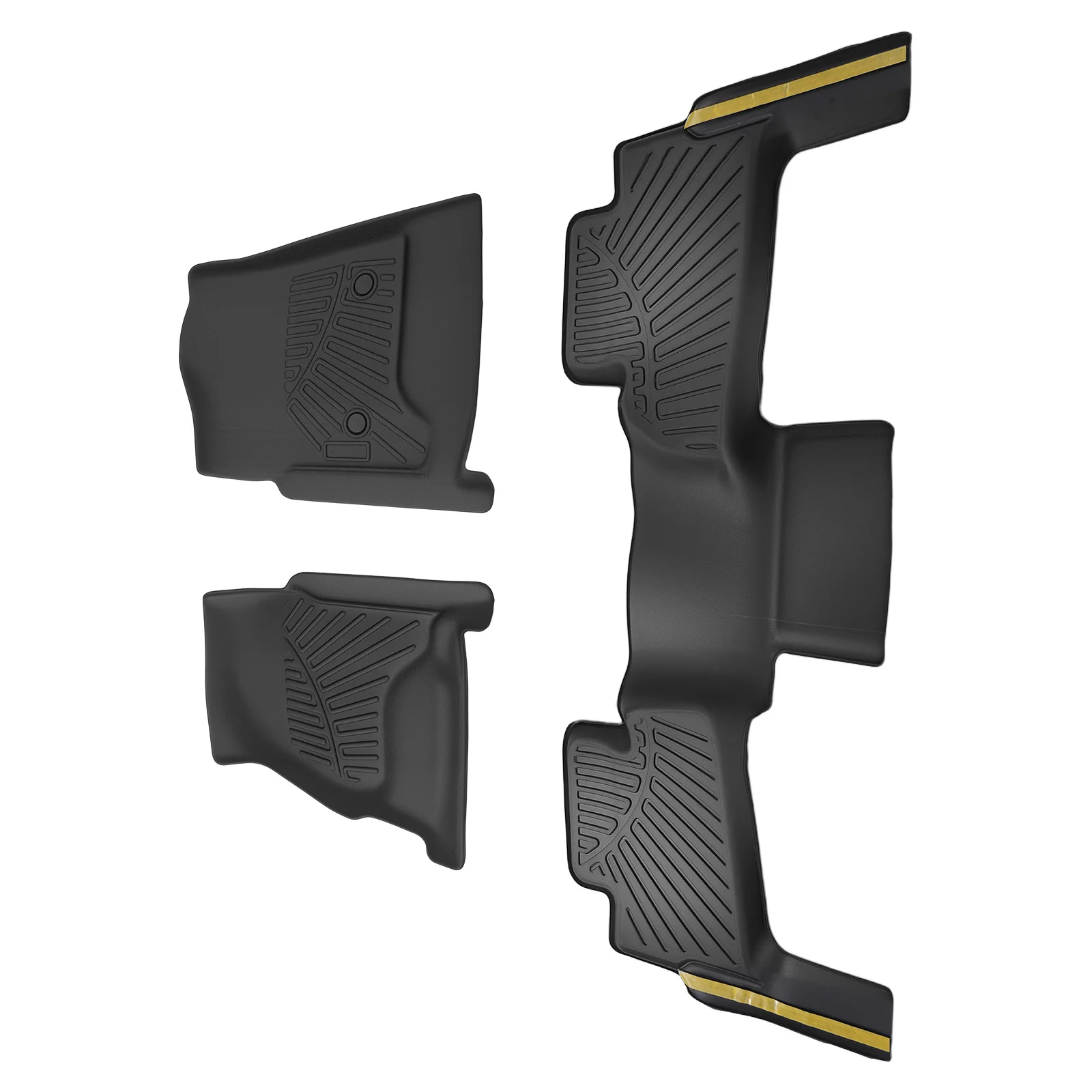 

Комплект из 3 черных всепогодных ковриков из TPE для Chevrolet Tahoe GMC Yukon 15-20