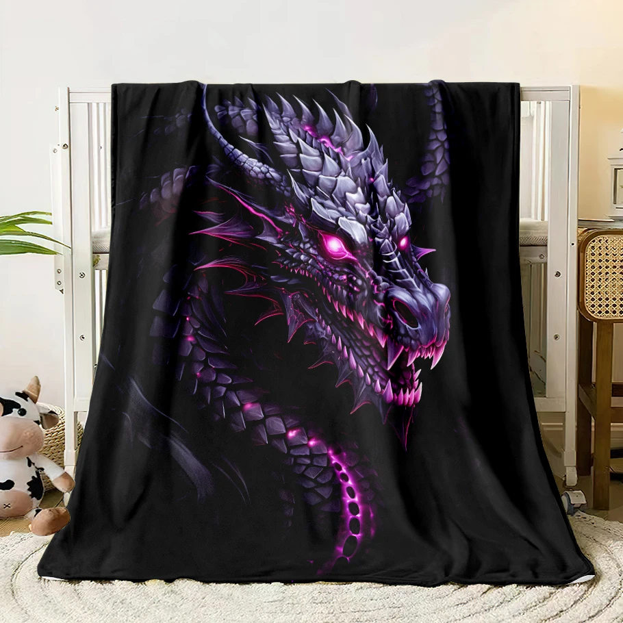 Dragon Totem Fashion printed flannel blanket. Four seasons blanket for sofa,beds,living room,travel picnic blanket gifts