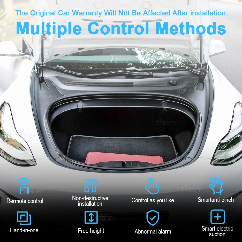 Electric Front cover for Tesla Model 3 y Electric upgrade Engine Home Support pilar soft close Automatic Locking 2024 Highland SMART trunk Intelligence opener door System Free liftgate tailgate auto Closing sensor