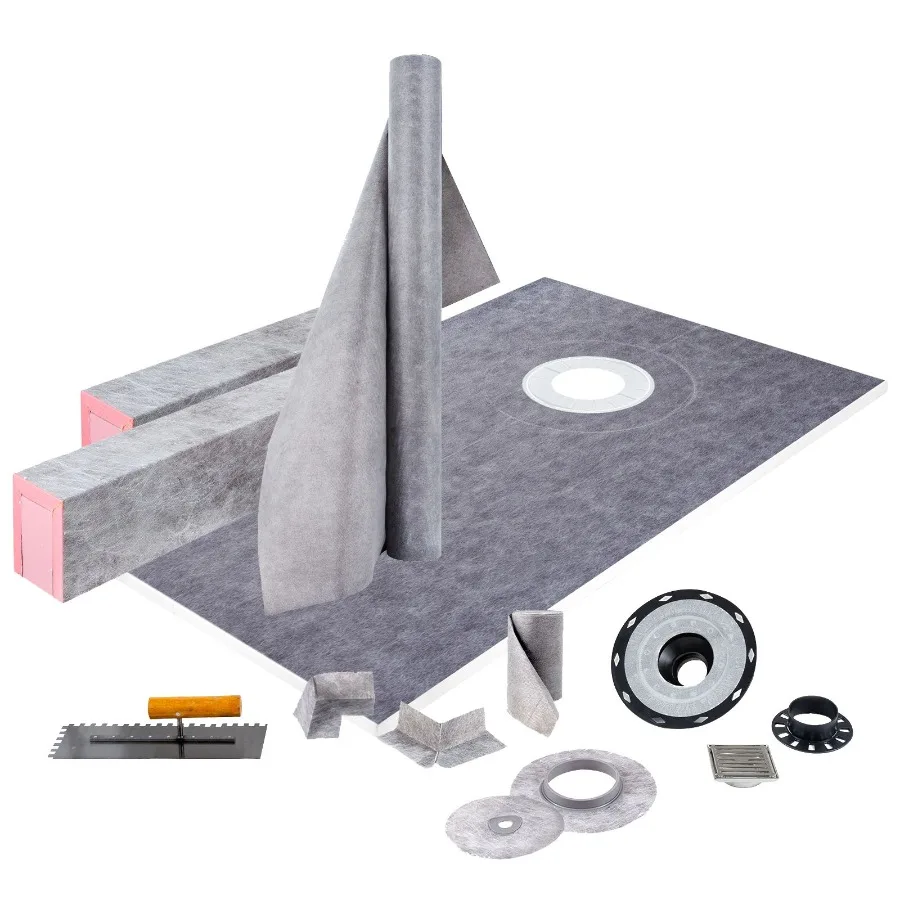 Shower Curb Kit 38x60 Watertight Shower Curb Overlay with 4 ABS Offset Bonding Flange 4 Stainless Steel Grate 2 Cuttable Shower
