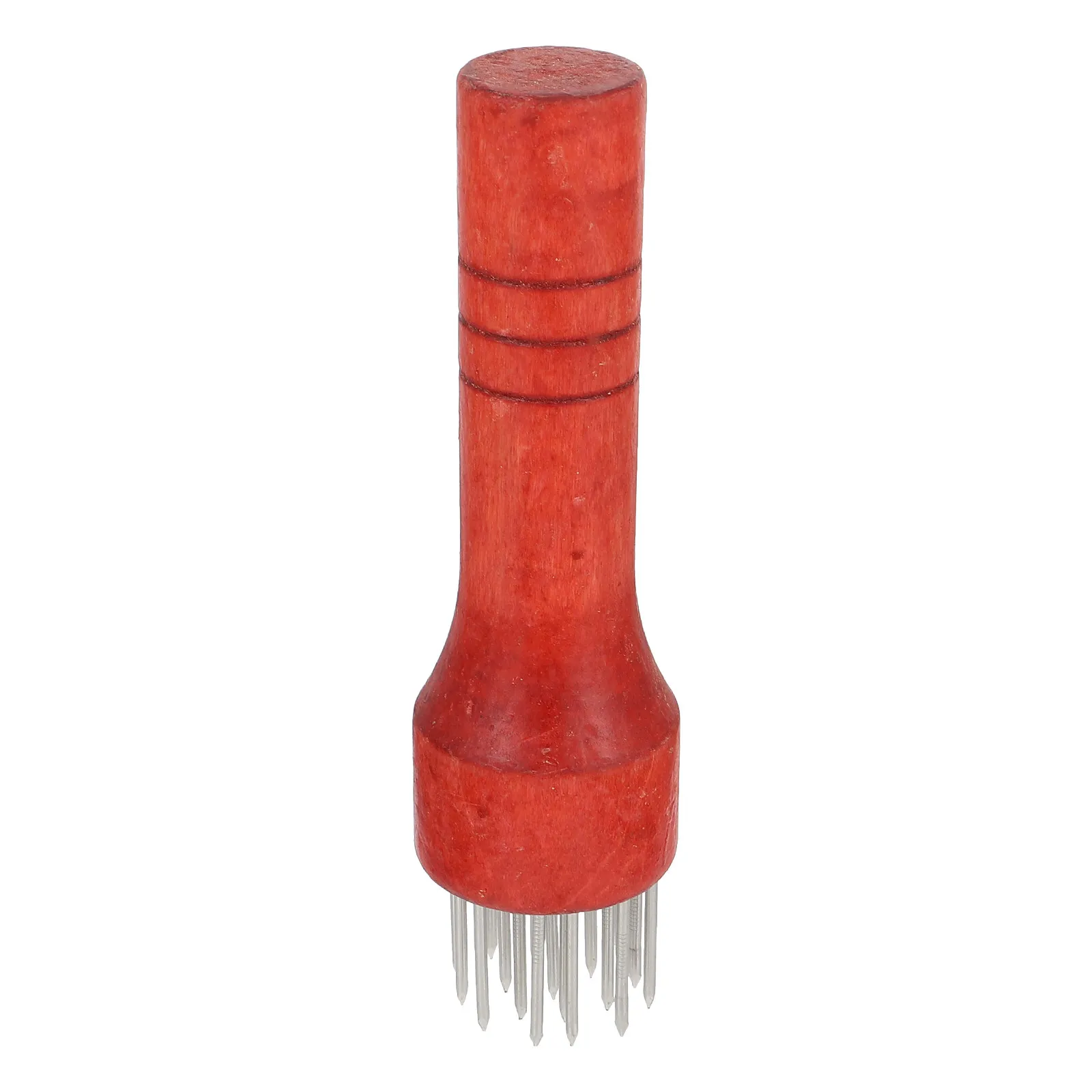 1Pcs Kitchen Meat Tenderizer Needle Tool Cross Pattern Steel Needles Wood Handle for Faster Meat Loosening Tenderizing Steak