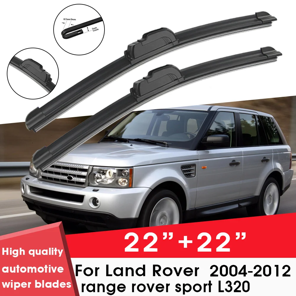 

Car Wiper Blade Blades For Land Rover range rover sport L320 2004-2012 22"+22" Windshield Windscreen Clean Rubber Cars Wipers