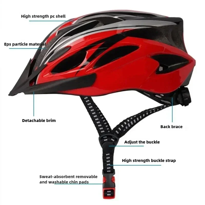 New Cycling Helmet Comfort Lining Lightweight Hollow Men Women Adjustable Riding Safety head protection bike bicycle MTB helmet image 2