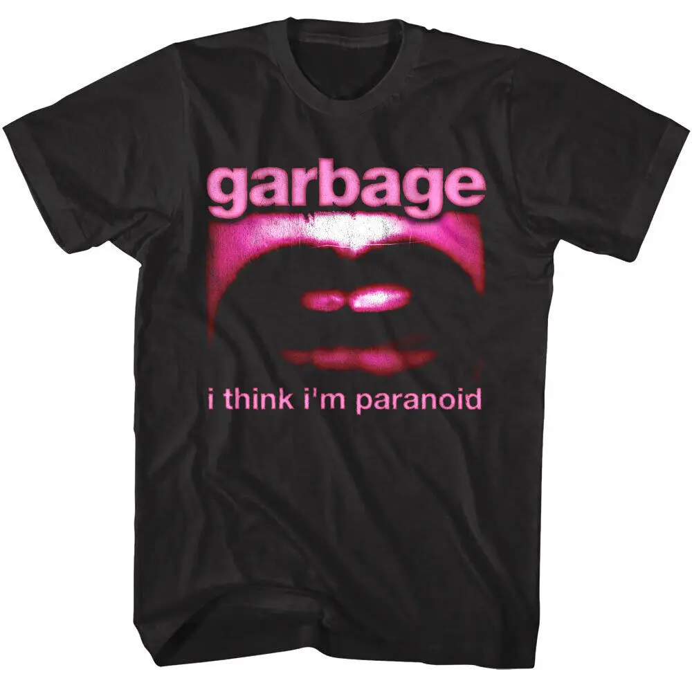 Garbage Paranoid Lips Men's T Shirt Mouth Alt Rock Band Song Concert Tour Merch