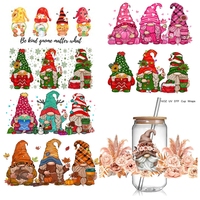 5+ NEW 16oz Glass Can Wrap Boho Gnome Design 3D UV DTF Cup Wraps stickers Christmas   Gome Lover Wraps for  cups Tumbler