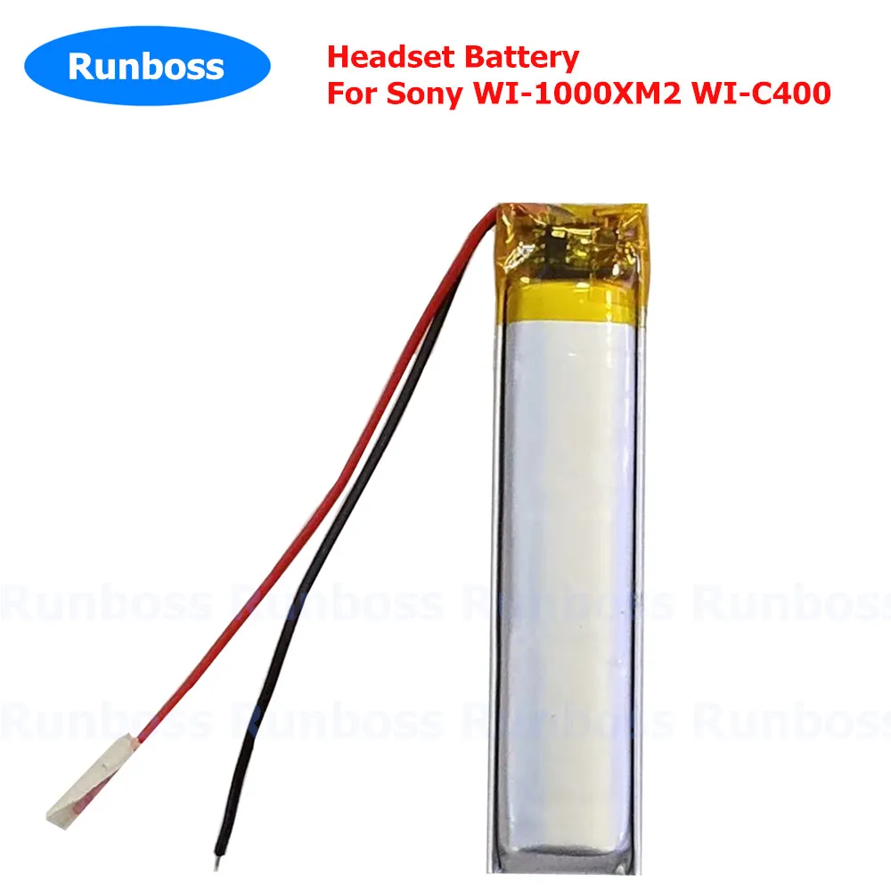 New 3.7V 360mAh Headset Battery For Sony WI-1000XM2 WI-C400 Accumulator 2-wire