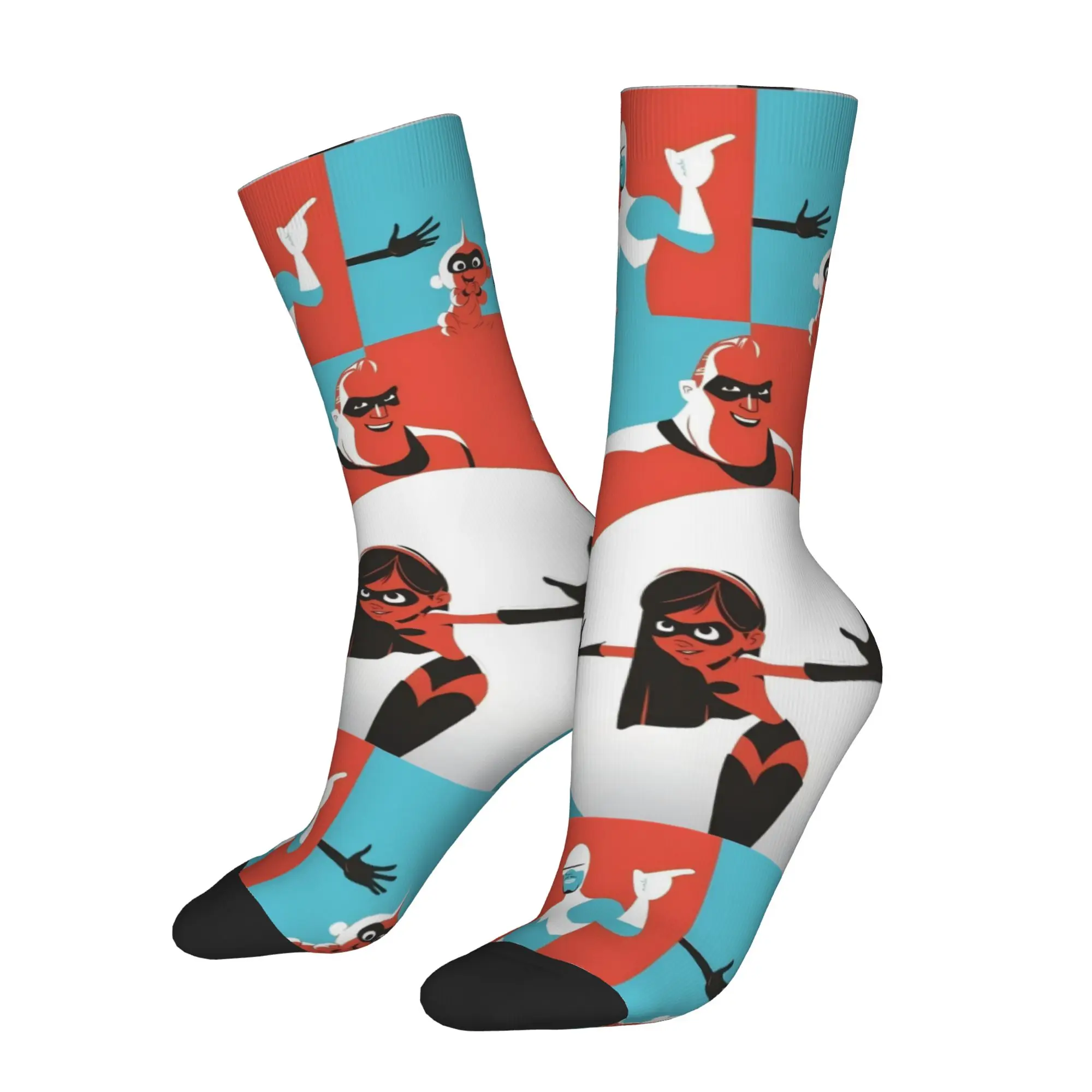 

Funny Sock The Incredibles Vintage Seamless Pattern Printed Men Crew Socks Casual Men's Socks