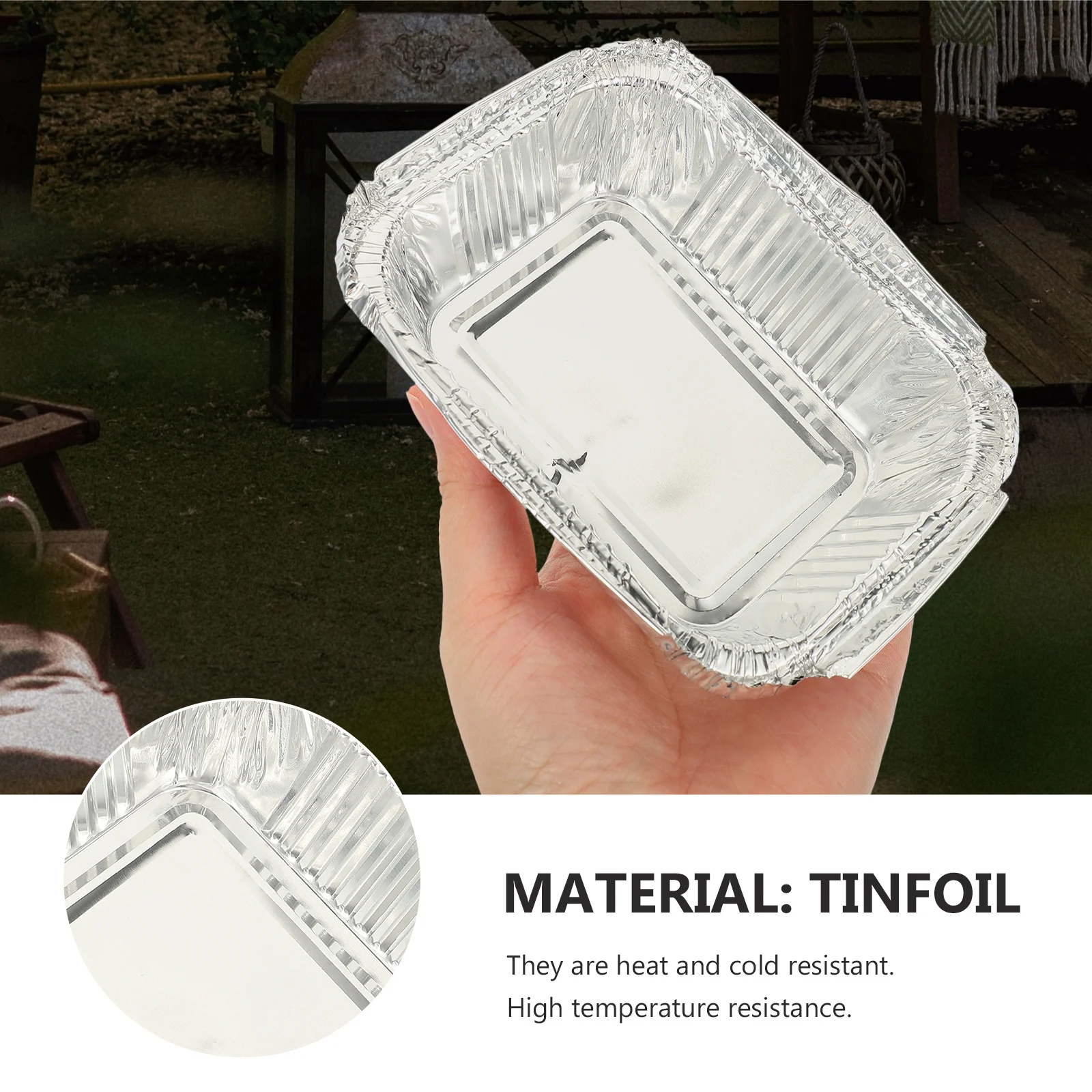 

125Pcs Barbecue Food Containers Multi-Function Foil Pans Household Convenient Food Accessory Foil Pans Bbq Accessory