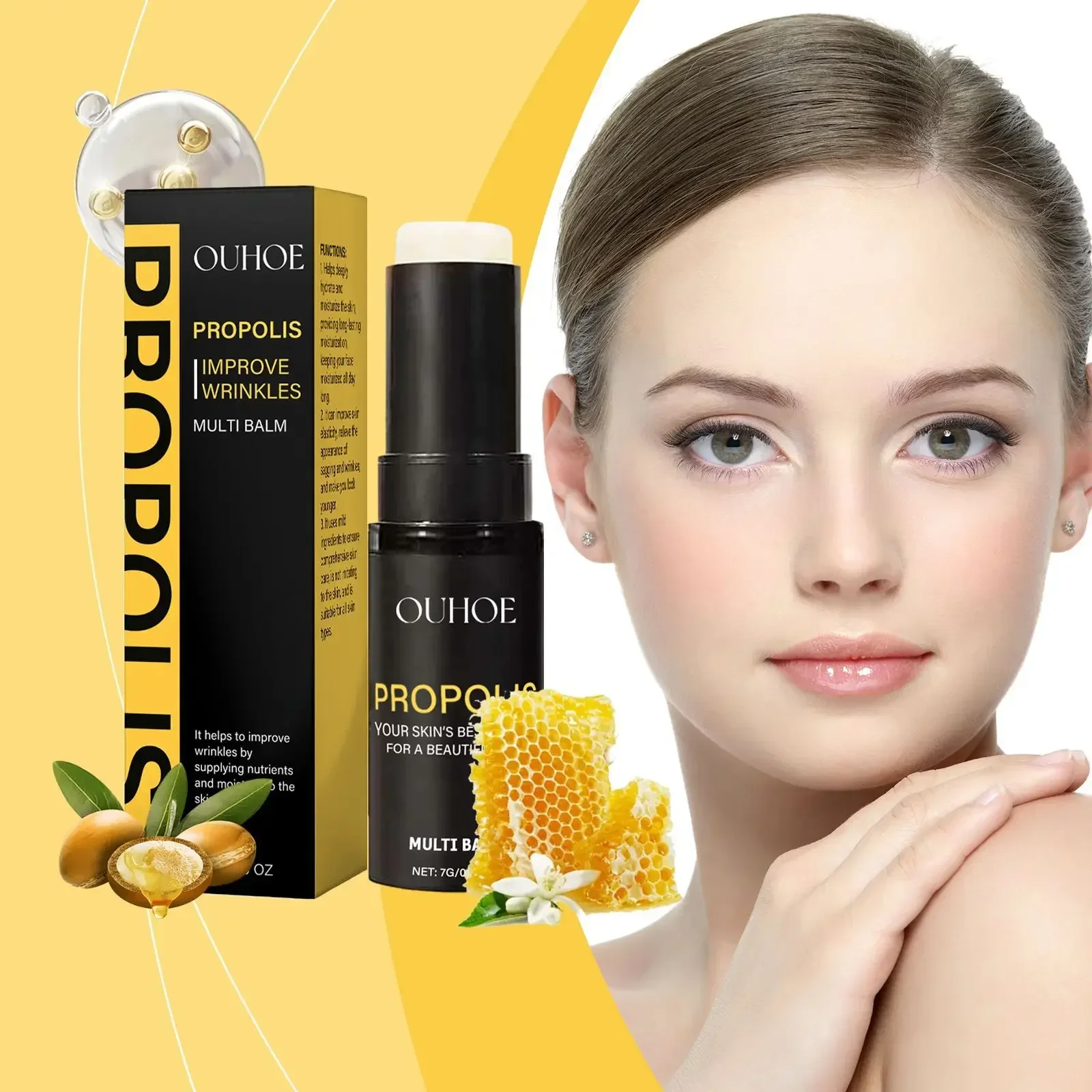 Bee Propolis Eye Cream Nourishing Stick Moisturizing and Tightening Skin Reduce Fine Lines and Wrinkles Brightening and Radiant