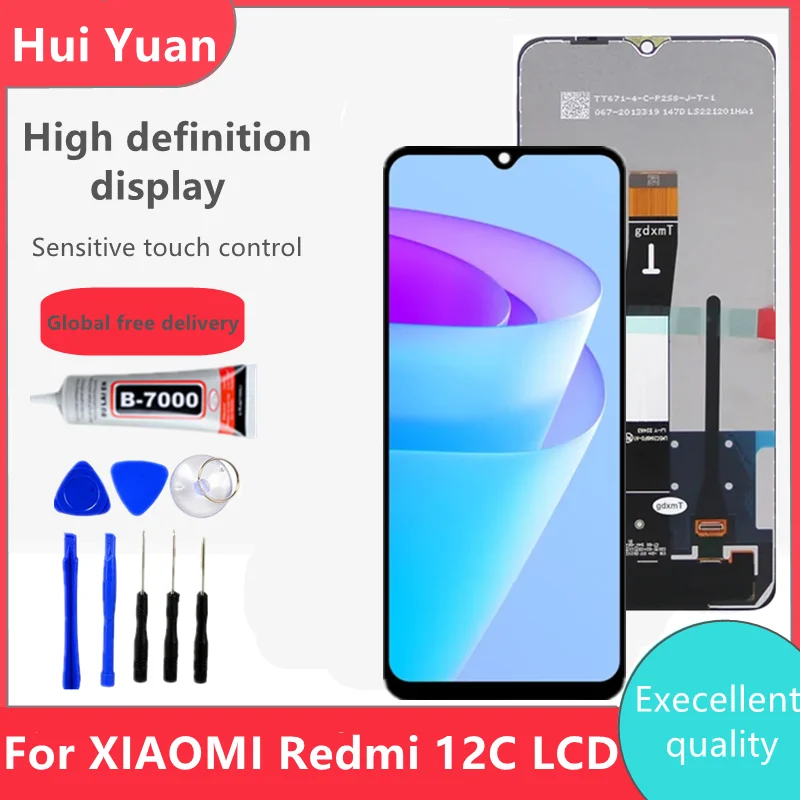 Original For Redmi 12C LCD Display, with Frame,22120RN86G Touch Screen Digitizer Asembly 6.71