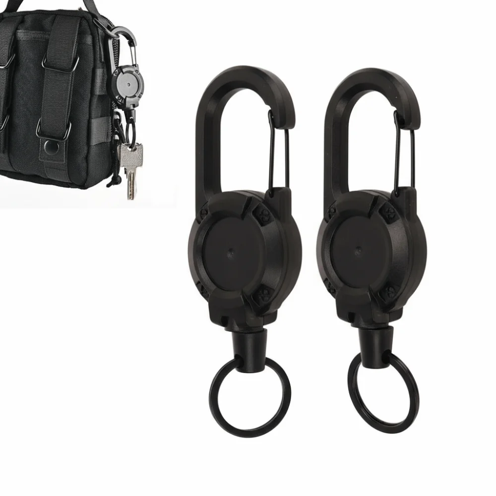 4 Pcs Durable ABS Retractable Keychain Anti Theft Easy Pull Retractable Keychain Key Chain Heavy Duty ID Clip Fishing