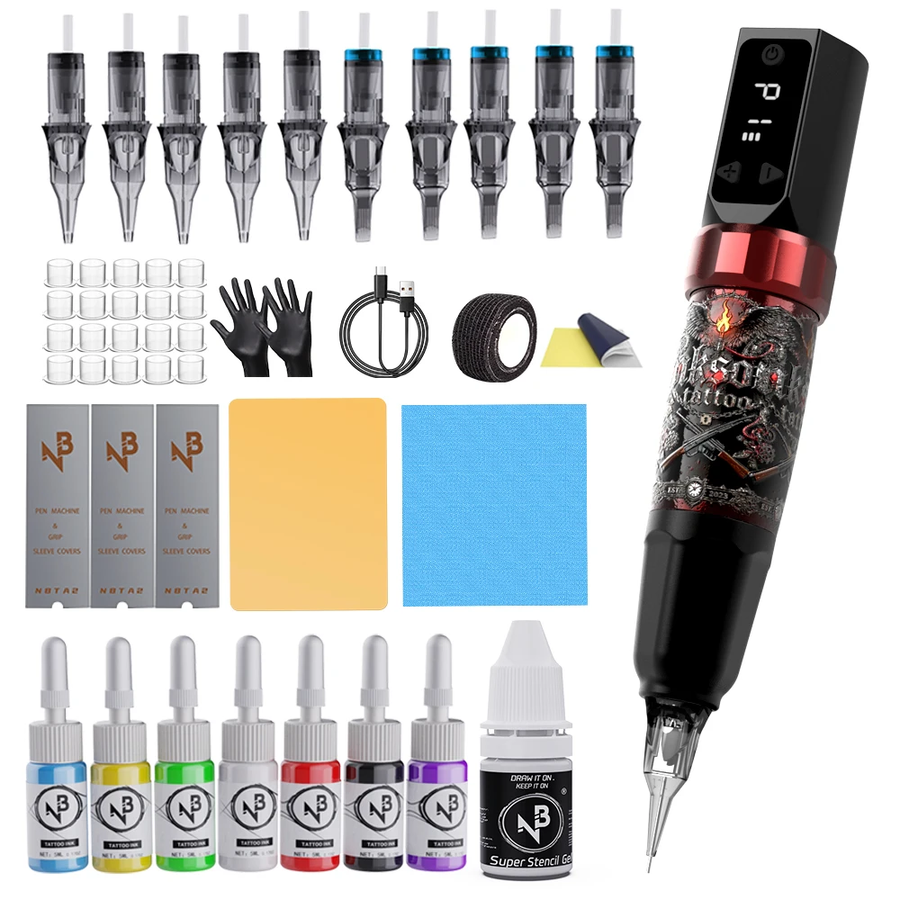 

Beginner Friendly Goldplume Wireless Tattoo Kit Aluminum Alloy Tattoo Pen 1100mAh Battery Complete Tattoo Tools Set With All Necessary Tattoo Accessories.