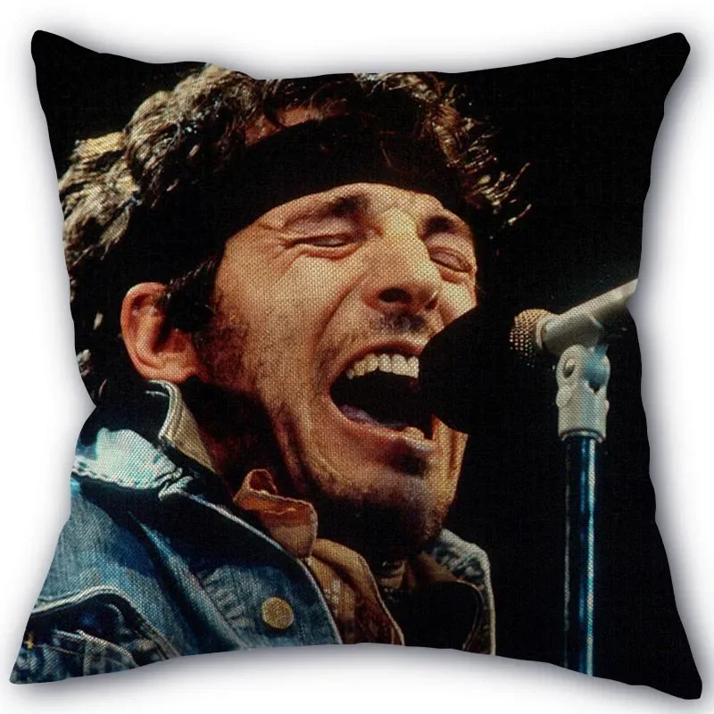 Nice Bruce Springsteen Pillowcase Cotton Linen Fabric Square Zipper Pillowcase 45X45cm Wedding Decorative Pillow cover 11-17