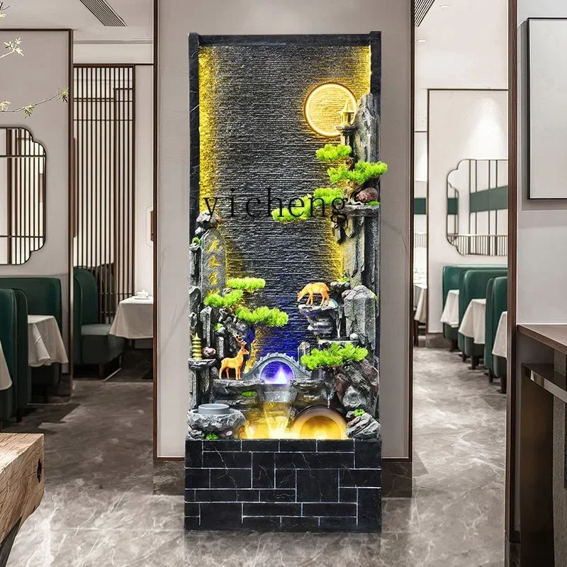 

XL water curtain wall running water screen rockery fountain landscape balcony hotel entrance circulating water ornament