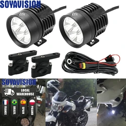 2PCS Universal 6 Chips Headlight LED Motorcycle Motorbike 4000 LM Moto Spotlight Waterproof Fog Spot Motos Bulb Super Bright