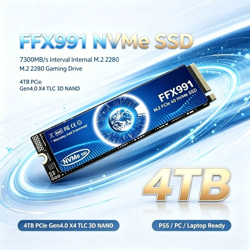 FFX991 M.2 SSD PCIe4.0x4 TLC 3D 7300MB/s High Speed 500GB 1TB 2TB 4TB NVME Internal Solid State Drive for PS5 Laptop Desktop PC