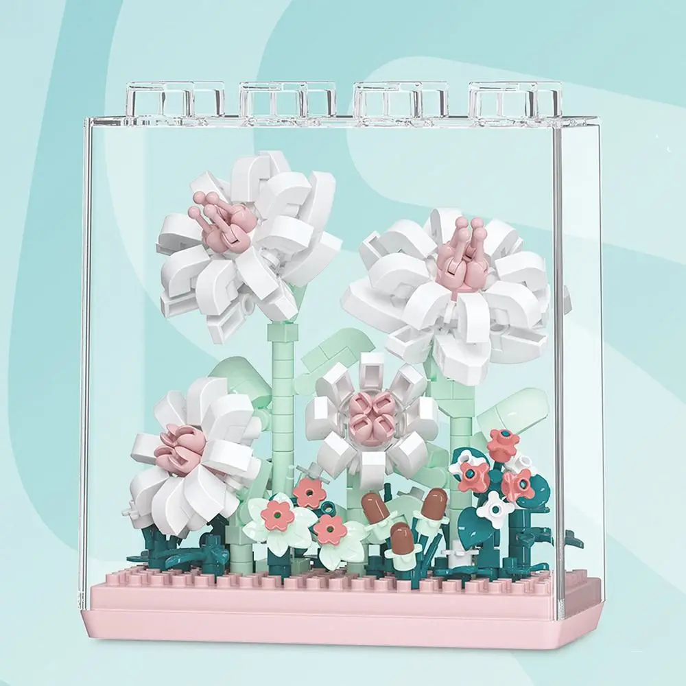 

Kawaii Flower Bouquet Building Blocks Carnation/Sunflower/Gardenia/Camellia Cartoon Puzzle Blocks DIY Block
