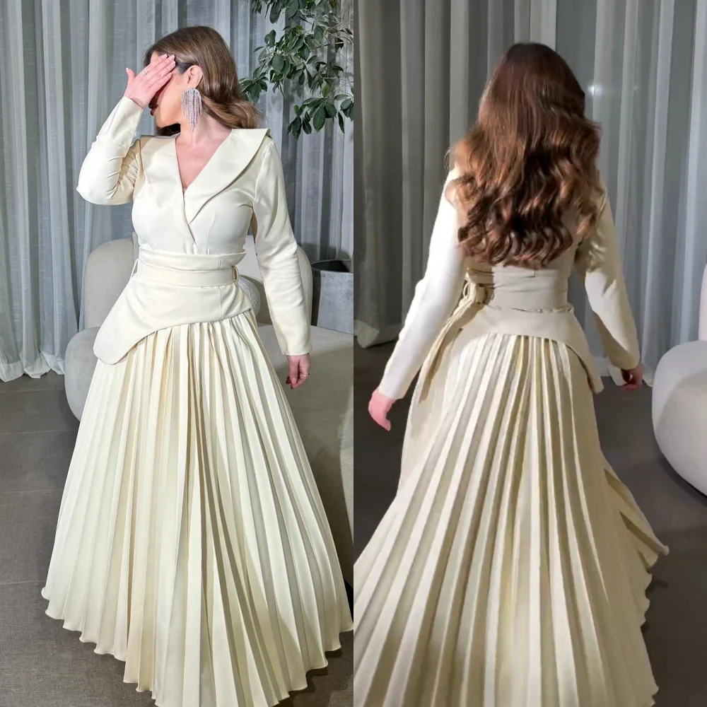 

Sparkle Exquisite High Quality Jersey Draped Pleat Criss-Cross Valentine's Day A-line V-Neck Bespoke Occasion Gown Long Dresses