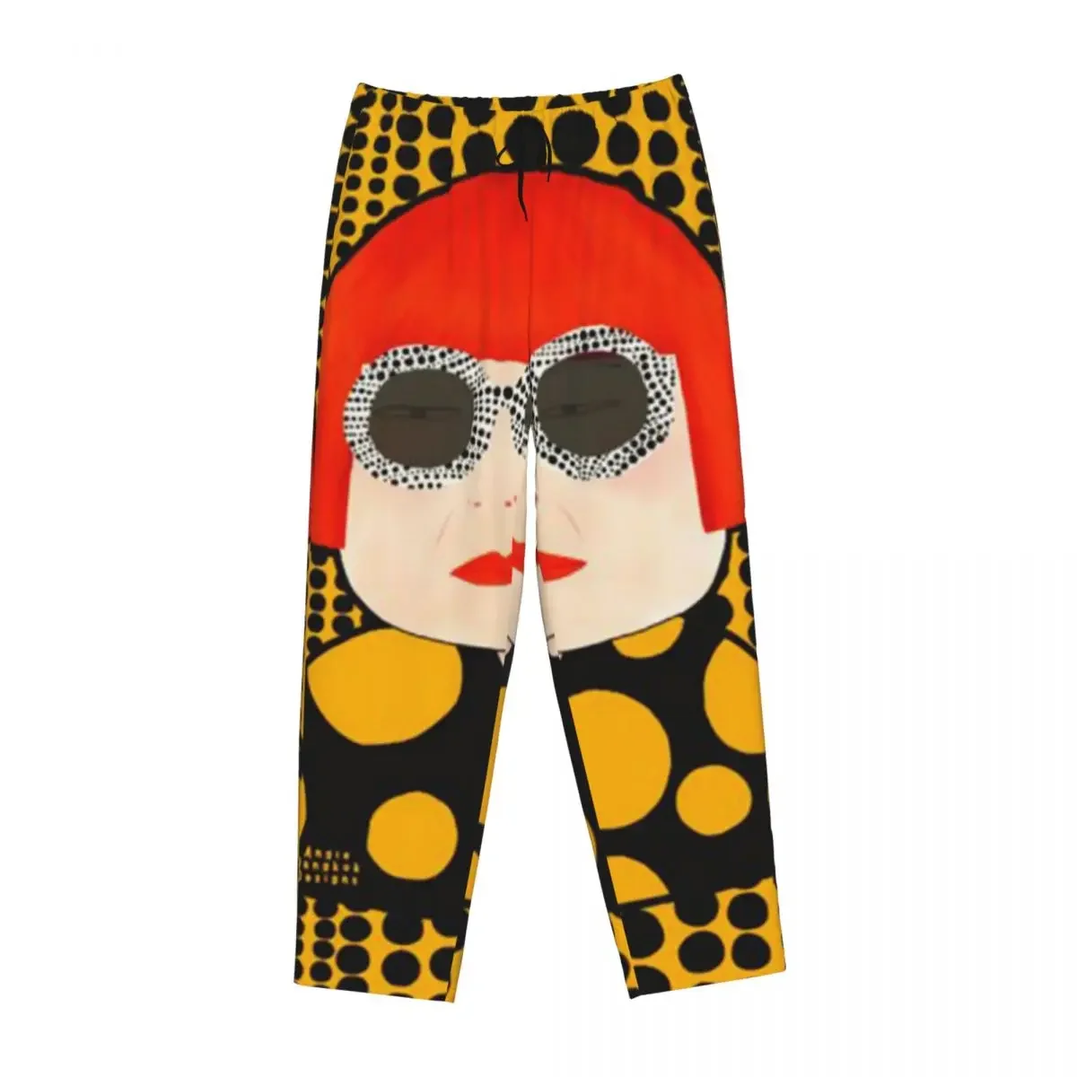 Custom Yayoi Kusama Abstract Painting Women Pajama Pants Lounge Sleep Sleepwear Bottoms with Pockets