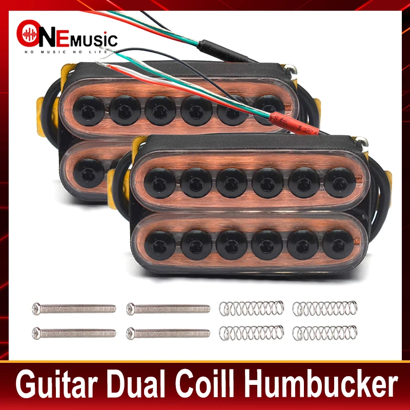 Adjustable Metal Double Coil Electric Guitar Pickups Humbucker Punk Ttransparent