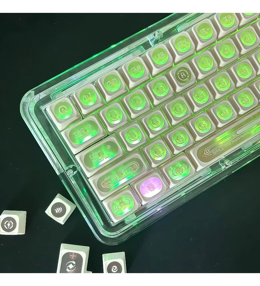 Pink Opal Max Personality Transparent Keycap Fit Wooting Bee Step from ace68 keys 87 keys 108