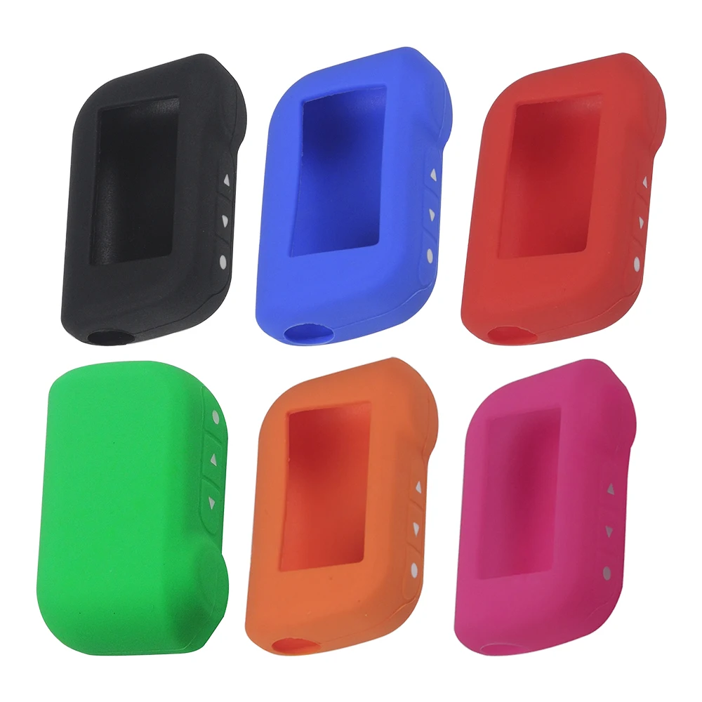 3 Buttons Silicone Car Key Case Cover for Starline A93 A63 Russian Version Auto Remote Case Black/Blue/Red/Orange/Green/Rose Red