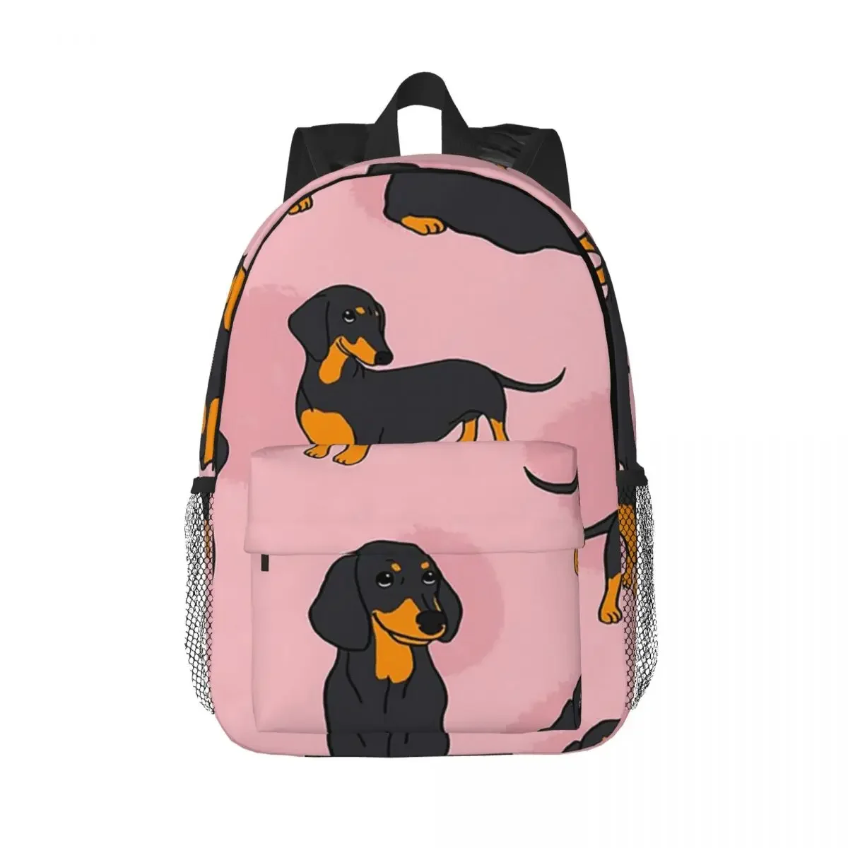 Pink Blue Tan Smooth Dachshund Sticker Pack Backpacks Boys Girls Bookbag Students School Bags Laptop Rucksack Shoulder Bag