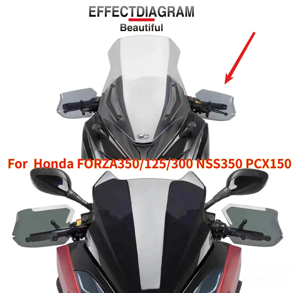 

Подходит для Honda FORZA350/125/300 NSS350 PCX150, модифицированная ветрозащитная защита для рук, аксессуары для увеличения высоты