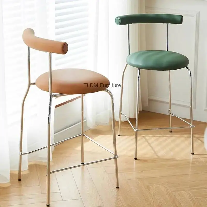 

Metal Bedroom Barstools Counter Nordic Relaxing Luxury Throne Barstools Minimalist Aluminum Bancos De Bar Lounge Suite Furniture