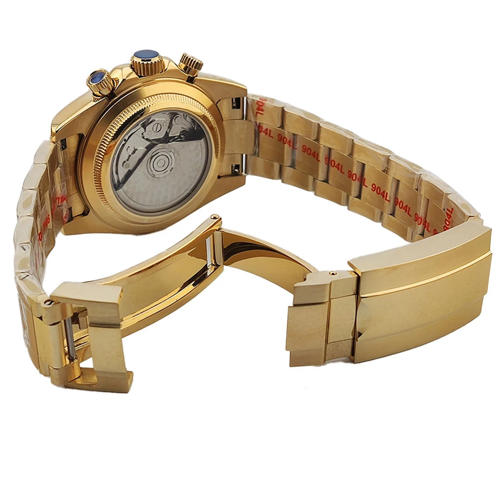 Jam Tangan Mewah Kustom 39.3mm Kronograf Pria Jam Tangan Kreatif Pria VK63/4613 Otomatis Jam Tangan Kronograf Pria Tahan Air 10ATM