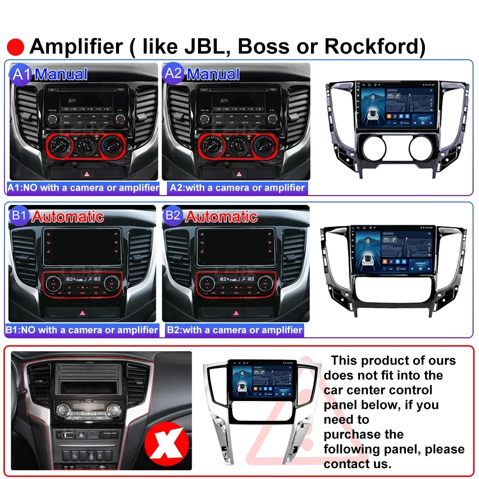 Automotive Multimedia Car Radio Audio for Mitsubishi L200 5 TRITON 2015-2019 4G Carplay BT 8core WIFI FM Car Screen Android Auto