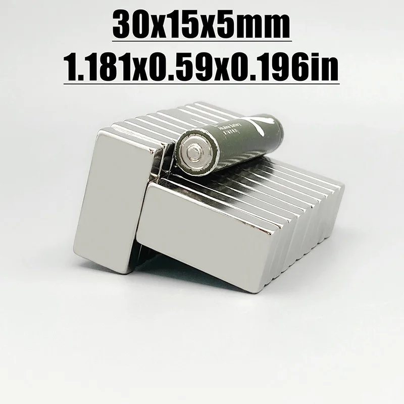 5/10/15/20Pcs 30x15x5 Neodymium Magnet 30mm x 15mm x 5mm N35 NdFeB Block Super Powerful Strong Permanent Magnetic imanes