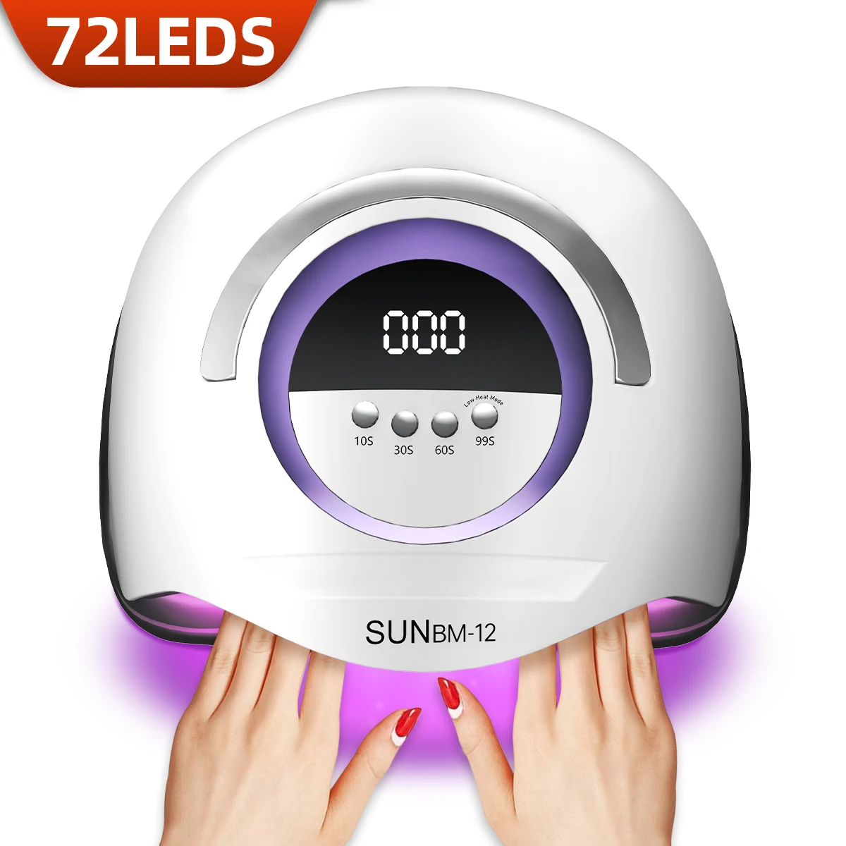 Poderosa lâmpada UV LED prego para Manicure, Gel máquina de secagem com grande toque LCD, profissional inteligente secador de unhas, ferramentas de salão 66LEDs