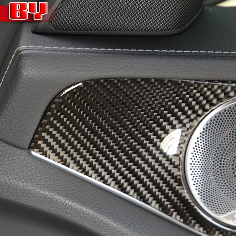 For Mercedes Benz C GLC Class W205 2014-2020 Soft Carbon Fiber Car Interior Door Panel Trim Sticker Auto Styling Accessories