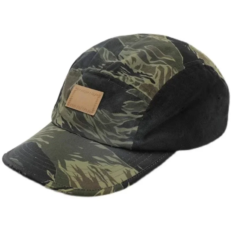 MDNS5 PANEL CAP Tiger pattern washed and old five-piece hat