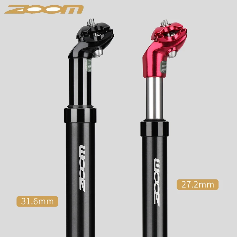 ZOOM Bike Damper Seat Tube Mountain Bicycle Suspension Seatpost 31.6 27.2mm Oil Pressure Seat Post Adjustable MTB Cycling Parts