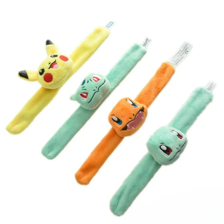 Pokemon Pikachu Plush Wristband Bracelet Bulbasaur Charmander Super Soft Pop Wristband Circle Holiday Dress Up Birthday Toy Gift