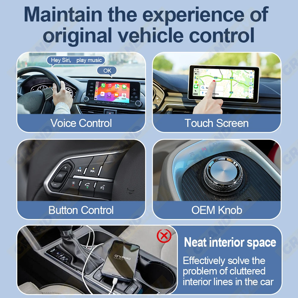 2in1 Wireless CarPlay Dongle Wireless Android Auto Adapter AI Smart Box Car Intelligent Systems For Car With Wired CarPlay