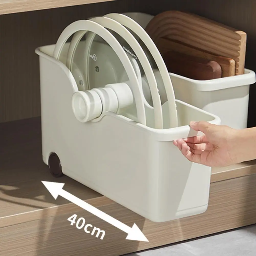 Effortless Pushing Pulling Organizer Box Storage Box with Roller Skating Design Roller Skating U-shaped Kitchen for Fridge