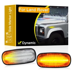 Clear Lens Dynamic LED Side Marker Lamp Assembly For Land Rover Defender TD5 Freelander Discovery2 Blinker Turn Signal Light