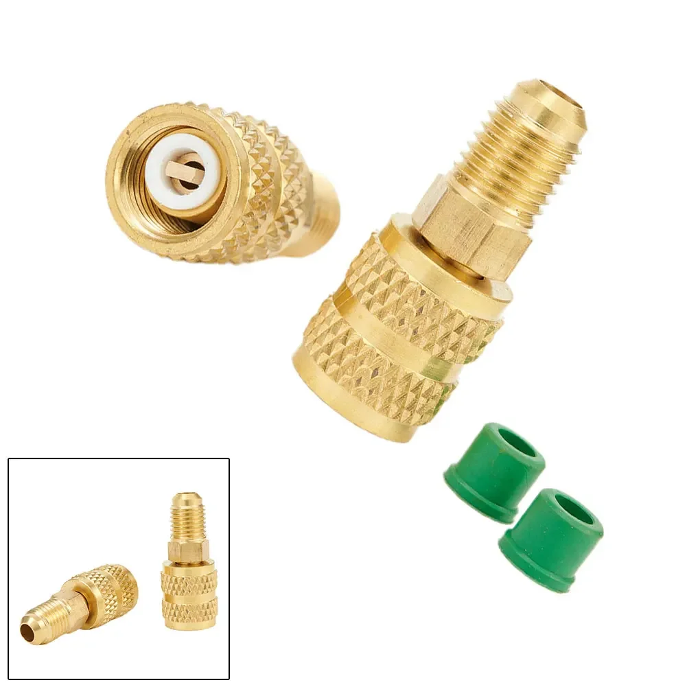 1set adaptor AC pria 5/16 "SAE perempuan 1/4" SAE untuk R410 /R32 adaptor AC perbaikan fluorida