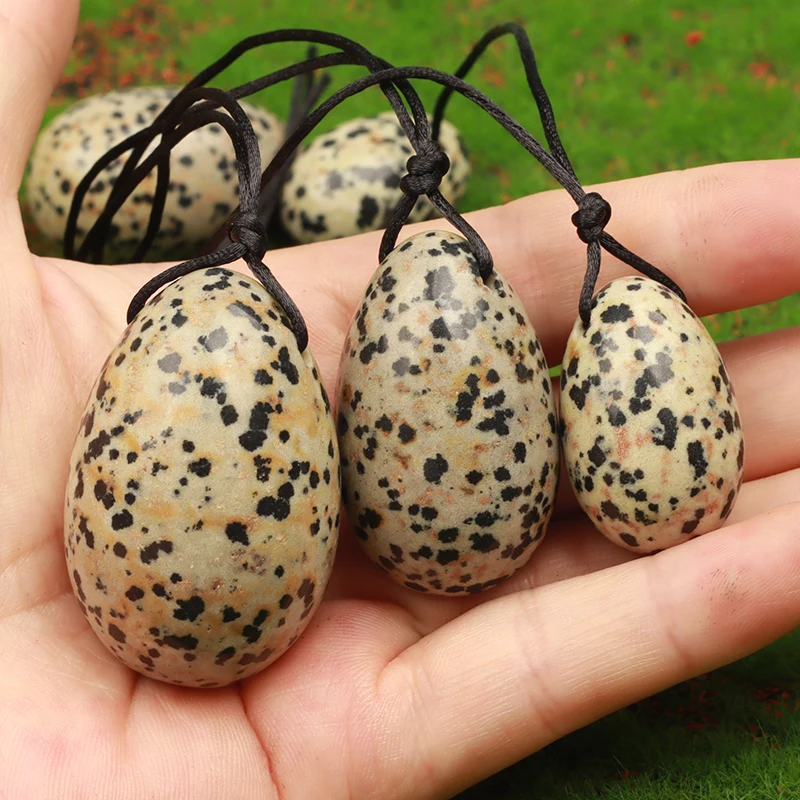 

Dalmatian Massage Egg 3 Pcs Set Drill Big Yoni Ball Crystal Mineral Stone Kegel Vaginal Exercise Tool Pelvic Floor Health Care