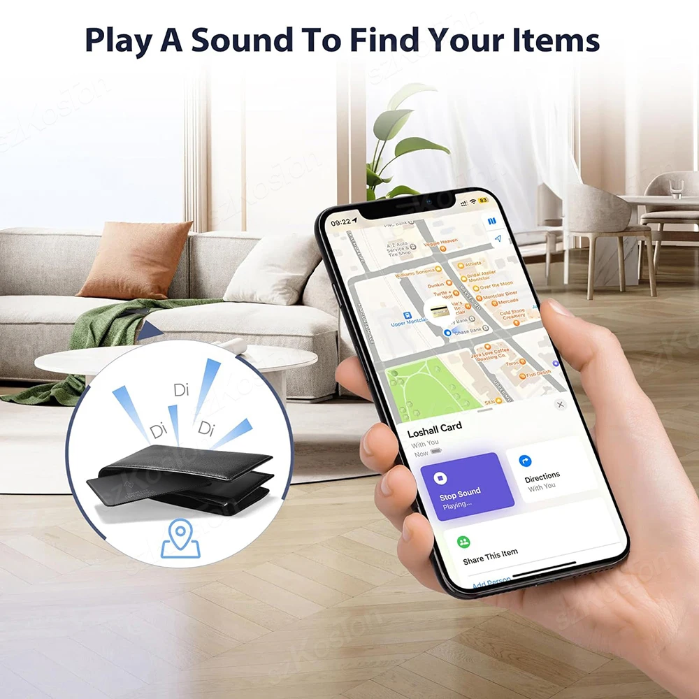 Localizador de cartão GPS Tracker funciona com encontrar meu aplicativo para carteira Smart Tag Globle Position mini localizador apenas para sistema