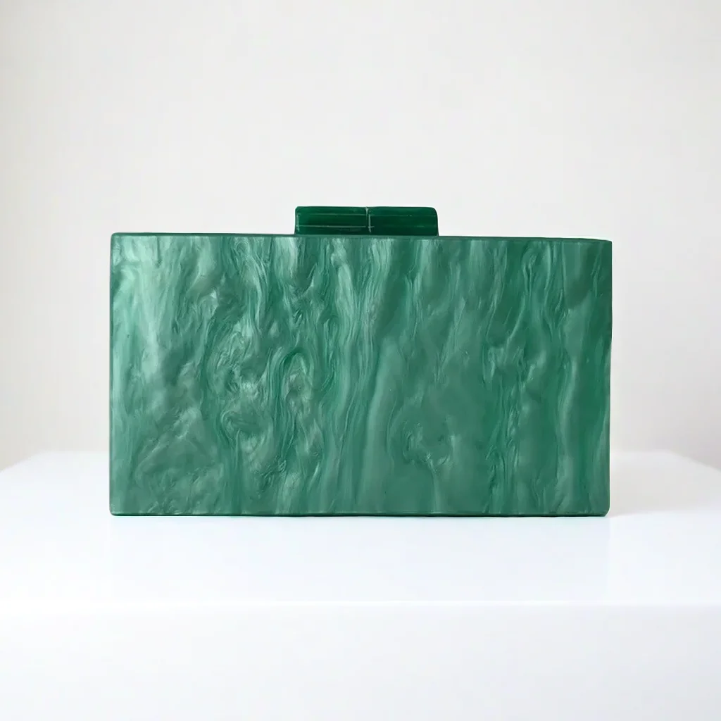 Pearl Marble Green Clutch Purse Acrylic White Luxury Messenger Bags Pearl Mini Small Flap Mirror Handbags Evening Party Totes