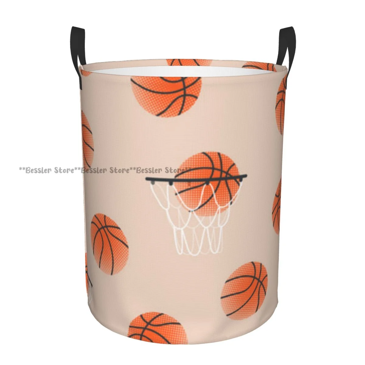 

Basketball Balls Texture Laundry Basket Folding Dirty Clothes Toys Storage Bucket Household