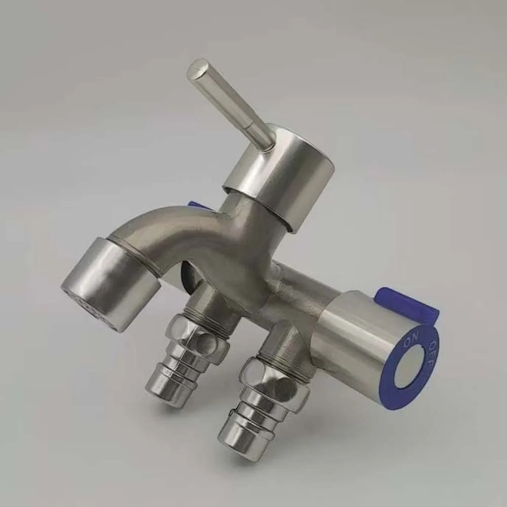 

Нержавеющий четырехходовой кран клапана из цинкового сплава, кран для стиральной машины «один на три» Прочный керамический дисковый сердечник клапана