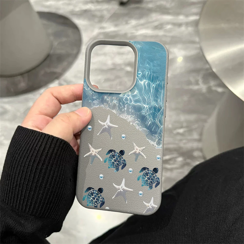 Wellen-Meeresschildkröten-Handyhülle für iPhone 17 16 15 14 13 12 11 ProMax 16 15 14 Plus 17 16 15 14 13 Pro 17Air Silikon-Matt-Cover – Detail 9