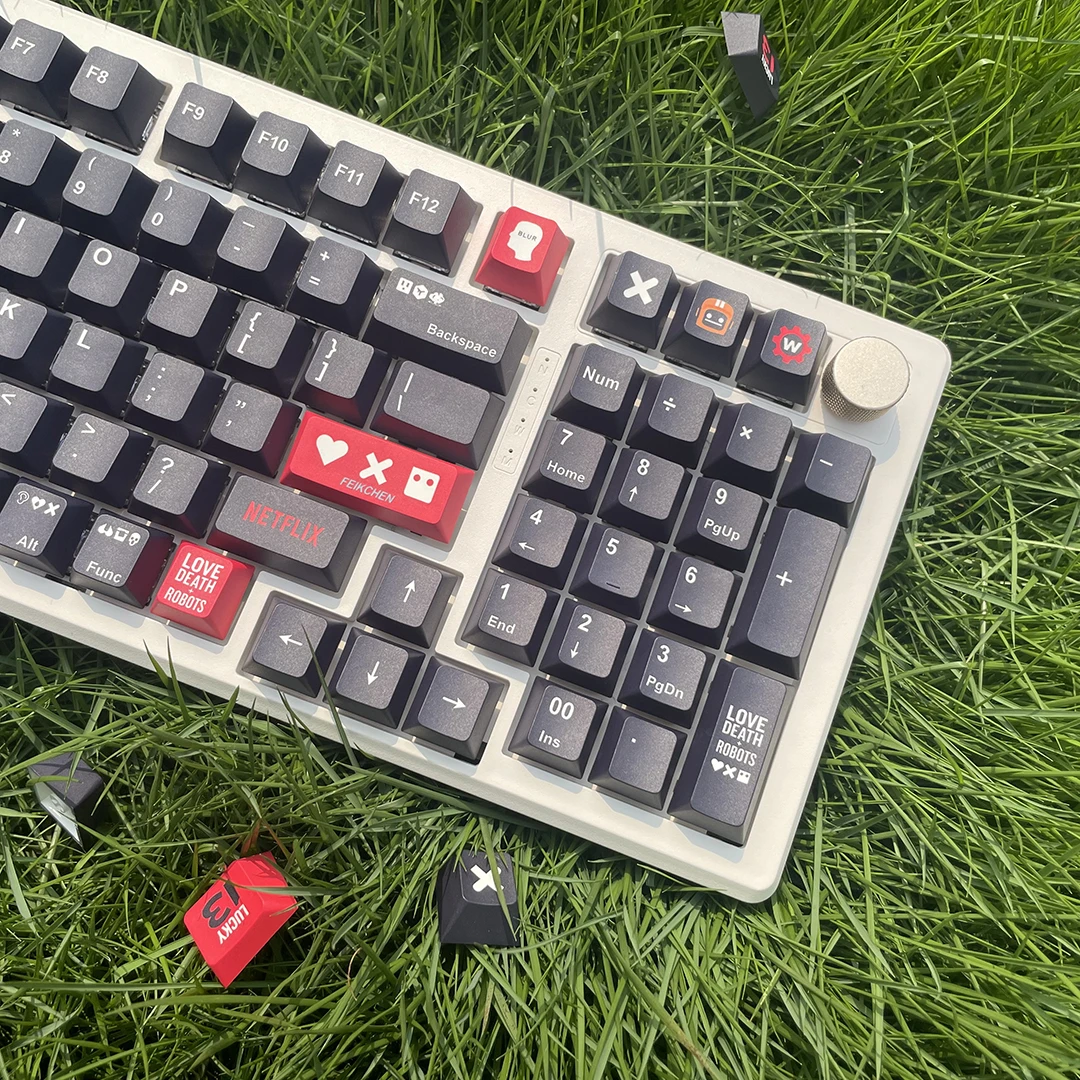 Love Death Black CHERRY Profile PBT Keycaps 145 Keys/Set For Cherry MX Keycap For DIY Custom Mechanical Keyboard