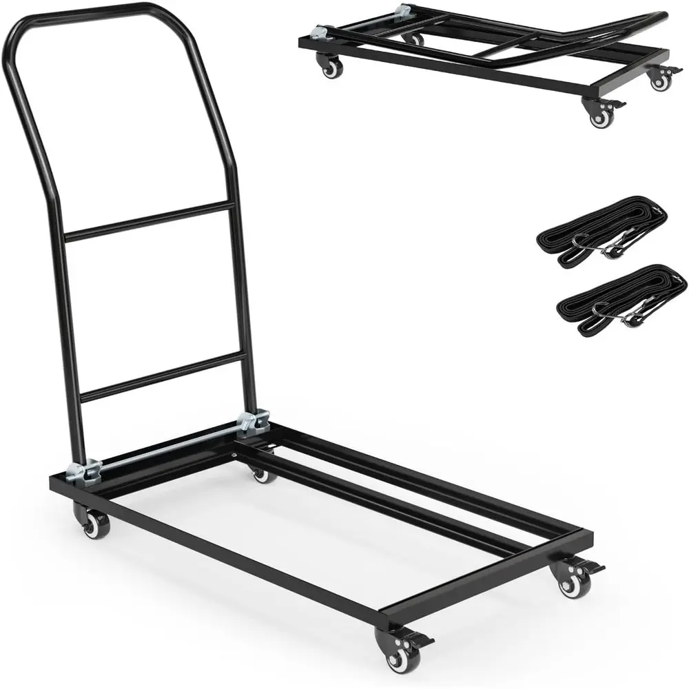 

L-Shaped Steel Chair Dolly with Swivel Casters and Brakes, Holds 36 Chairs, 350 lbs Capacity