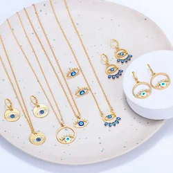 Classic Evil Eye Necklace for Women Gold Color Blue Crystal Pendant Necklace Thin Chain Trendy Female Birthday Jewelry Gift